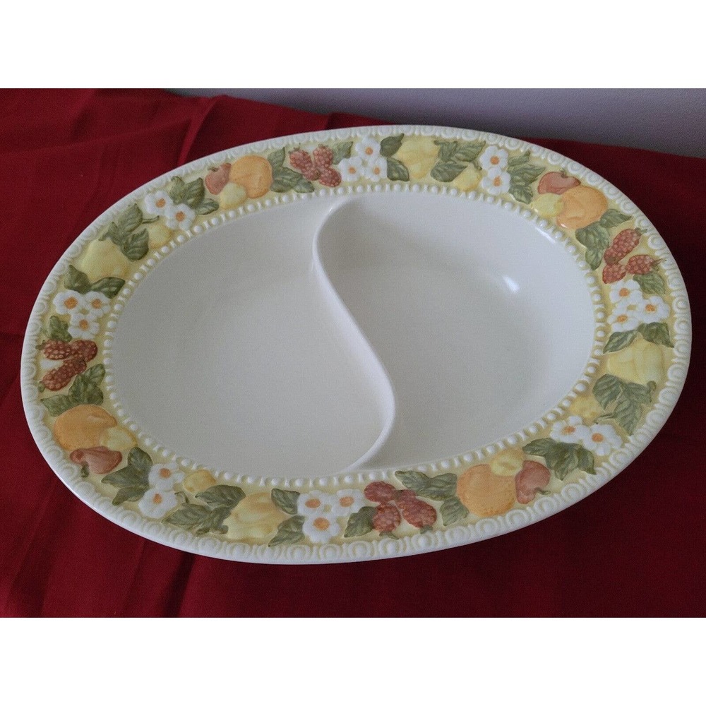 Vernon Ware Della Robbia Divided serving bowl by Metlox